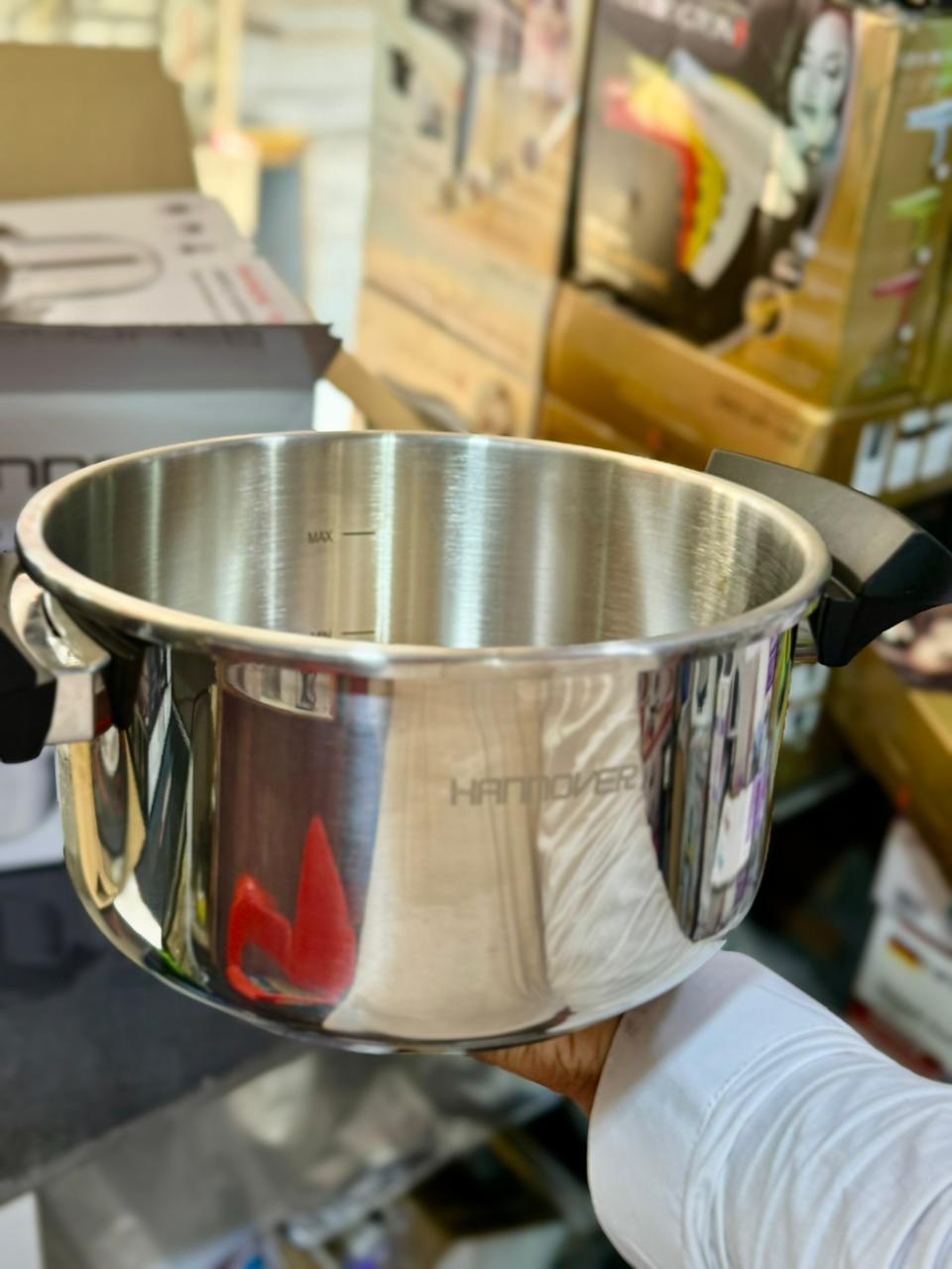 Hannover Germany 3 in 1 Stainless Steel Pressure Cooker 6+8L & Steamer