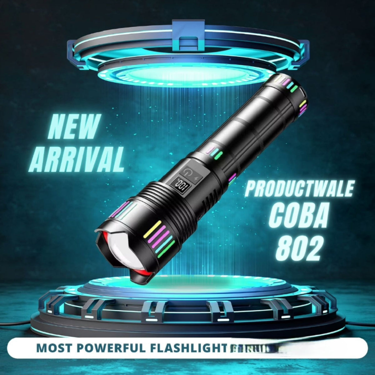 COBA Powerful Long Range Super Updated Model Led Flashlight - Torch CB-802
