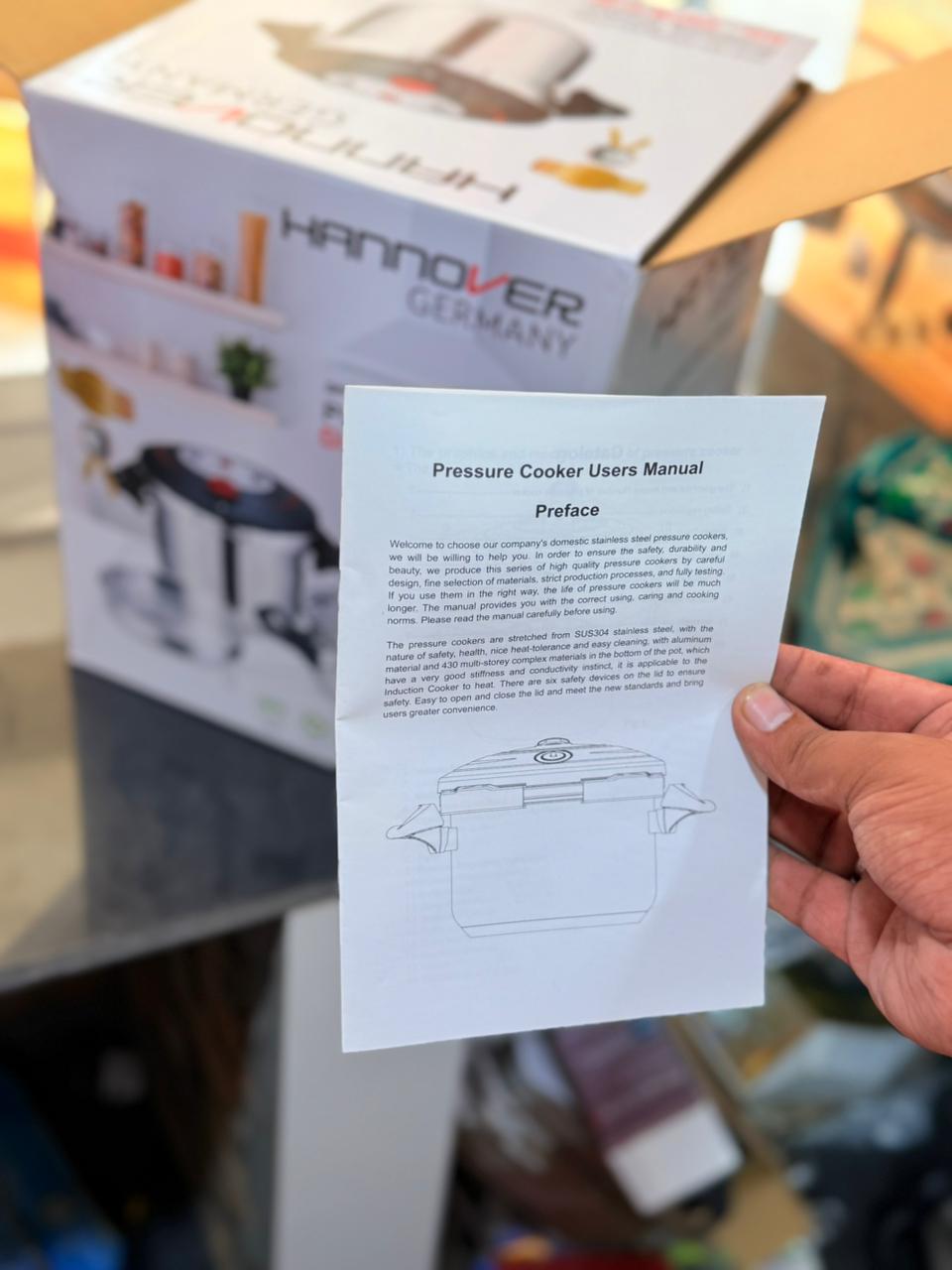 Hannover Germany 3 in 1 Stainless Steel Pressure Cooker 6+8L & Steamer