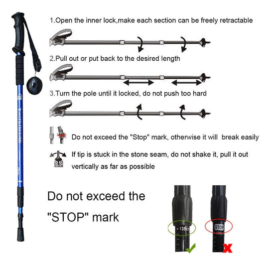 Lot Imported Retractable Hiking Stick