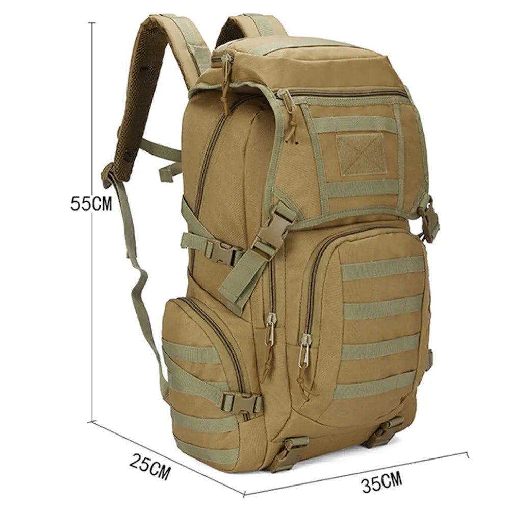Tactical & Hiking Backpacks – 50L Waterproof Military Outdoor Travel Bag