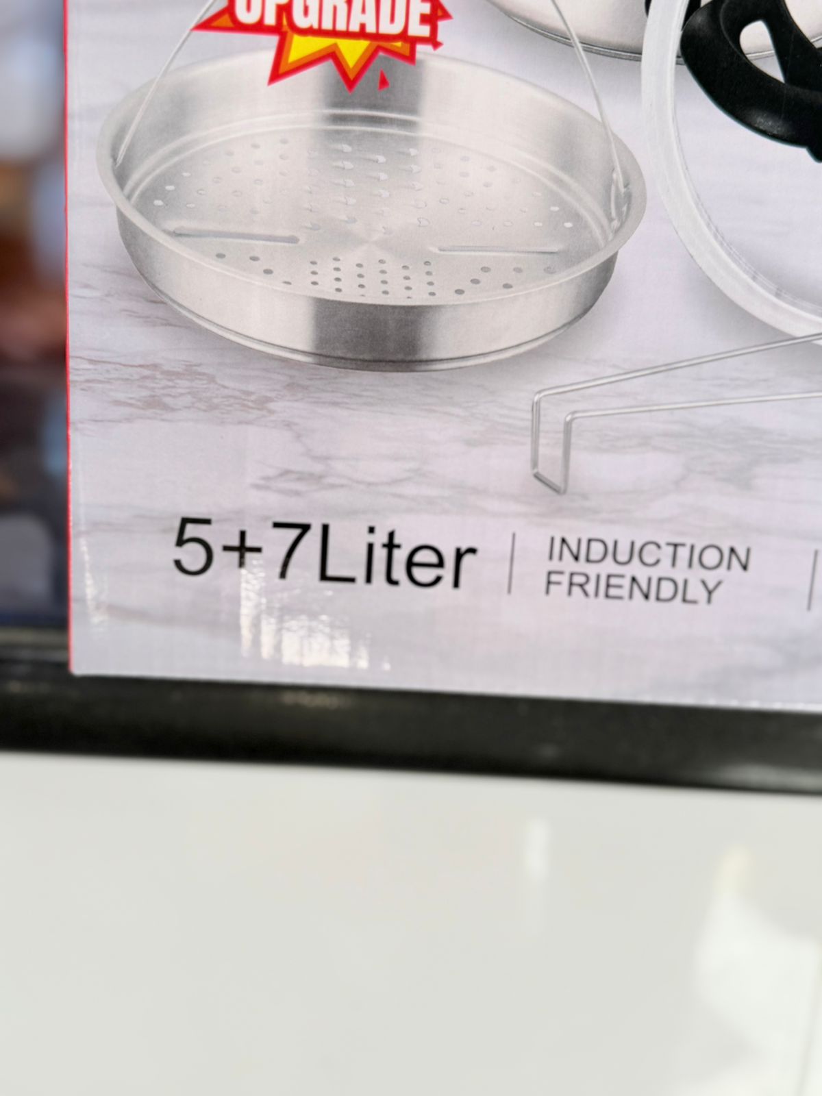 Perfect Unique 5+7L 18/10 Stainless Steel Pressure Cooker with Steamer & Glass Lid