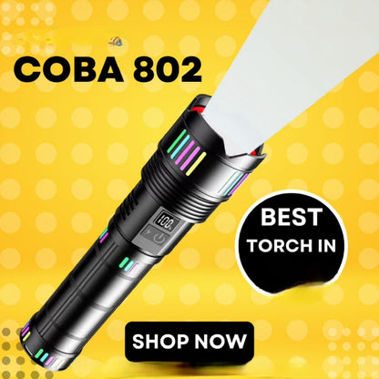 COBA Powerful Long Range Super Updated Model Led Flashlight - Torch CB-802