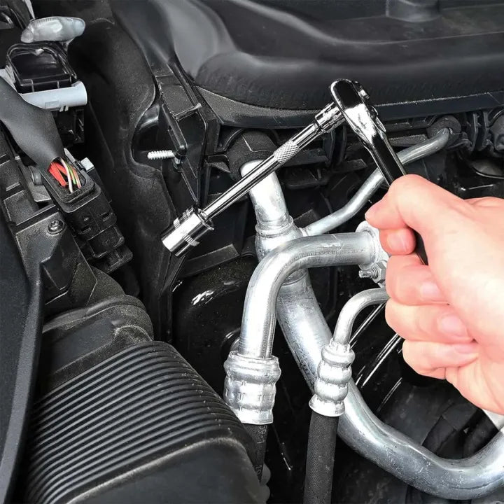 46 PCS Metric Socket Wrench & Bit Set – 1/4" Drive Ratchet Tool Kit with Extension Bar for Car, Bike, and Home Repairs – Durable Storage Case Included