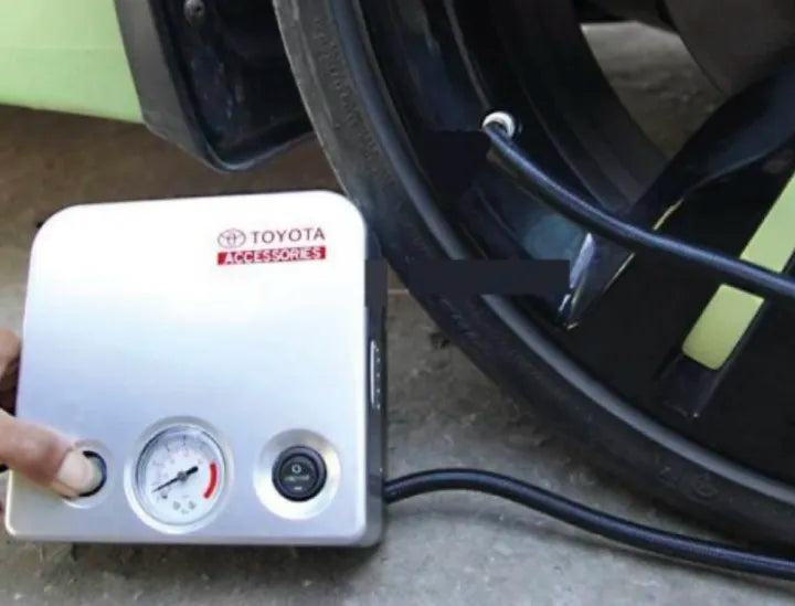 Toyota Tire Inflator/Air Compressor With 3 High Air Flow Nozzles & Adaptors