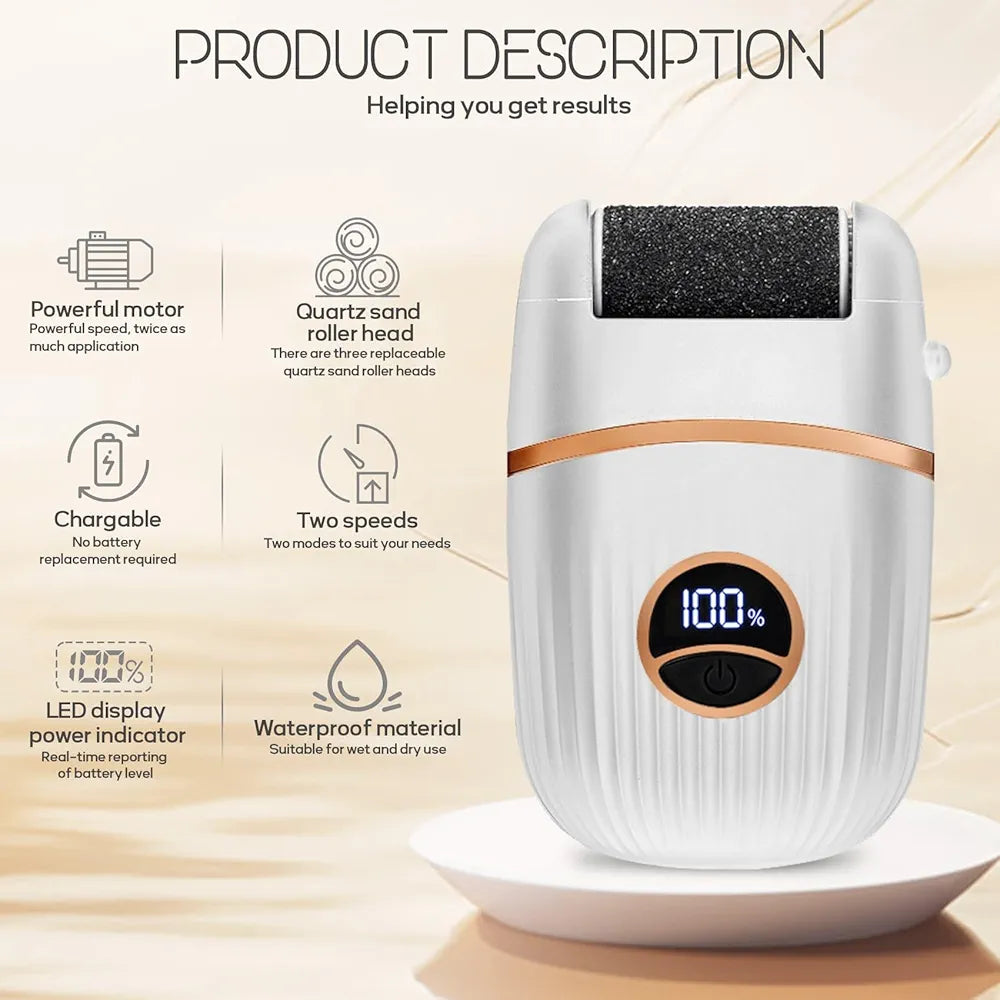 Rechargeable Foot Callus Remover – Pedicure Tool File for Dead, Hard, Cracked, Dry Skin