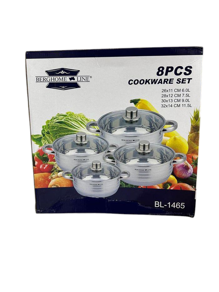 BergHome 8PCs Stainless Steel Cookware Set