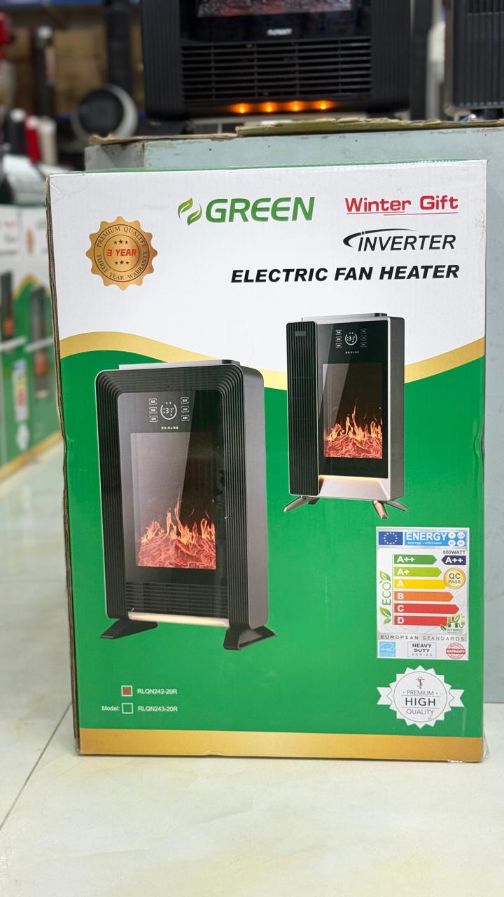 Green Electric Fan display heater