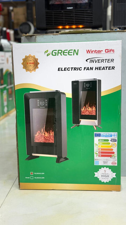 Green Electric Fan display heater